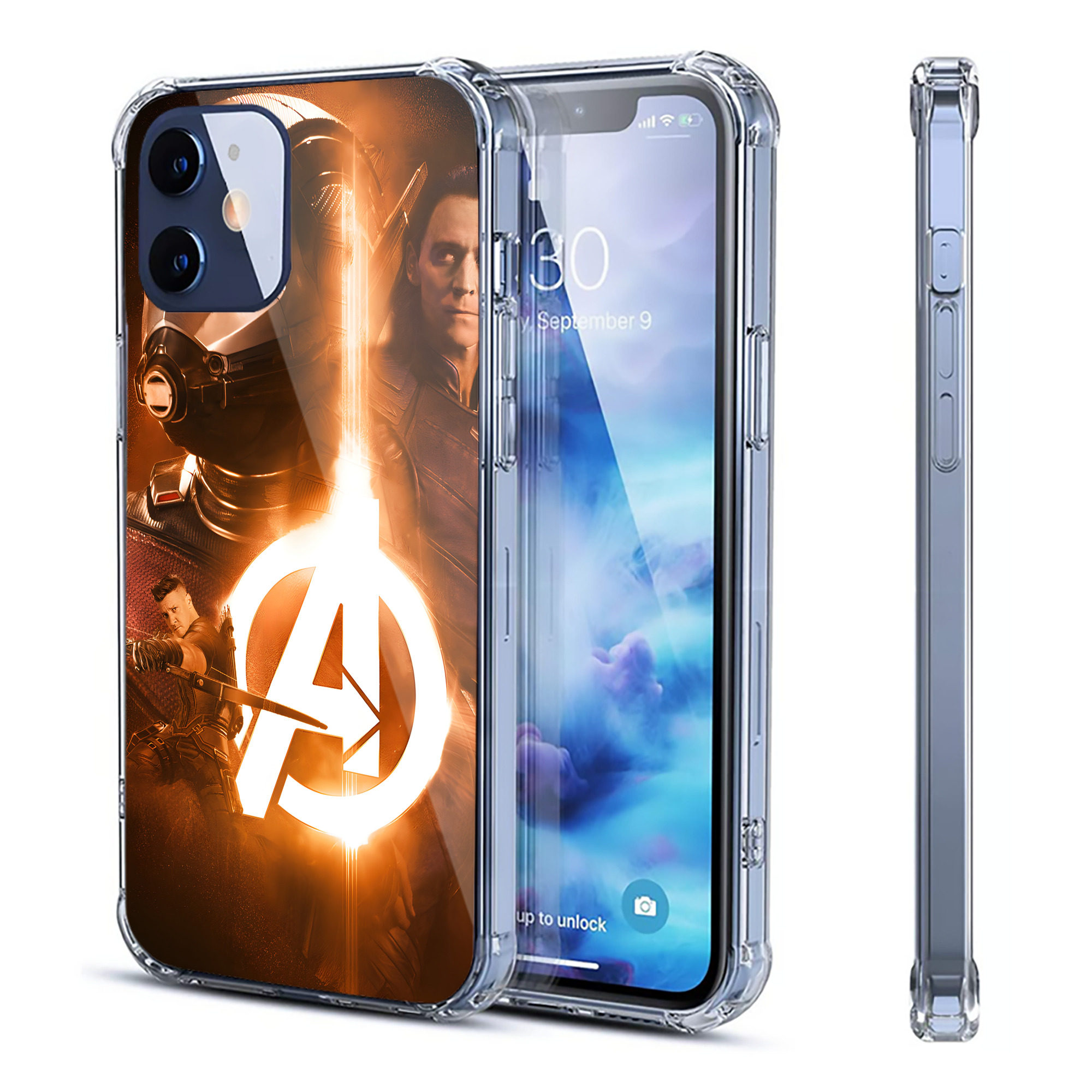 （画像用） アベンジャーズ The Avengers 【iPhone 12シリーズ対応】透明スマホケース（クリアソフトケース）